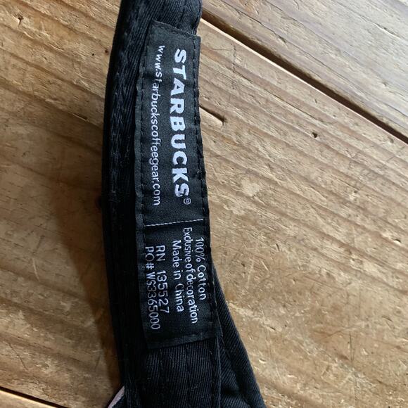Starbucks Coffee Employee Uniform Gear Black Adjustable Strap Visor Cap Hat A55 - Picture 4 of 5